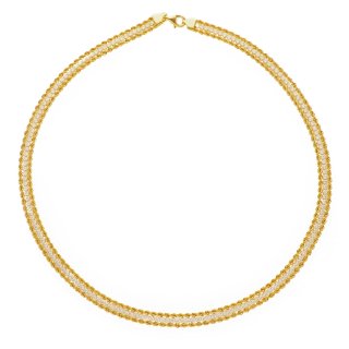 Songa Antonio - Girocollo Maglia - Oro Giallo 18 Ct - Zirconia Cubica