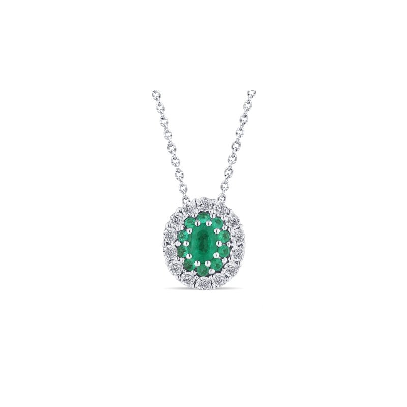 Bliss - Collier Prestige - Oro Bianco - Smeraldo