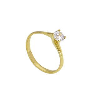 Songa Antonio - Anello Solitario - Oro Giallo 18 Ct - Zirconia Cubica