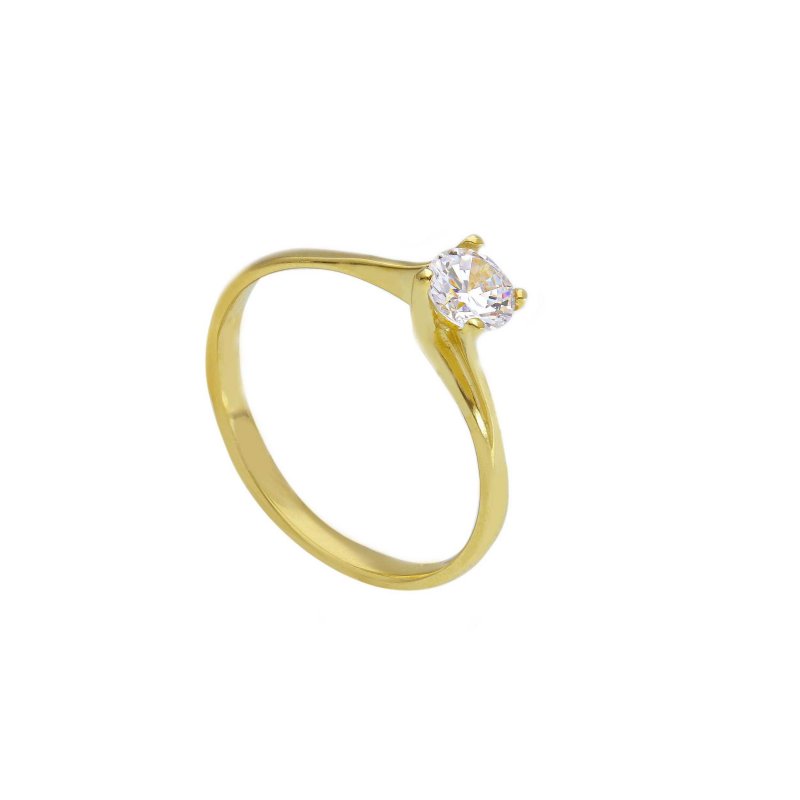 Songa Antonio - Anello Solitario - Oro Giallo 18 Ct - Zirconia Cubica