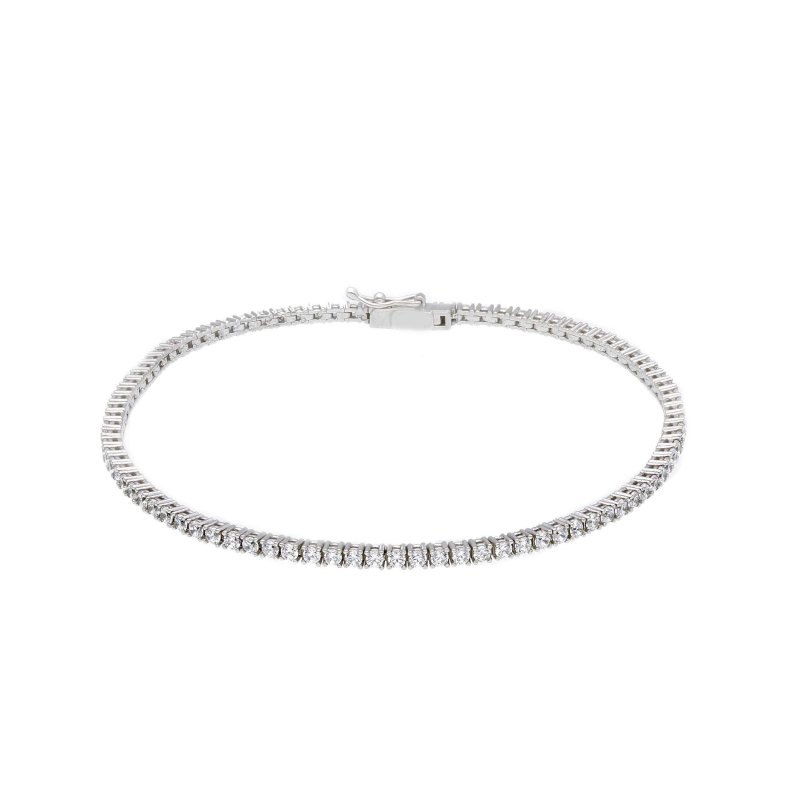 Songa Antonio - Bracciale Tennis - Oro Bianco - Zirconia Cubica