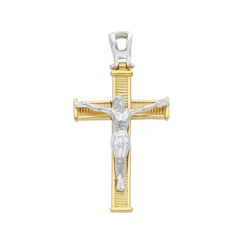 Songa Antonio - Croce Con Cristo - Oro Giallo - Oro Bianco