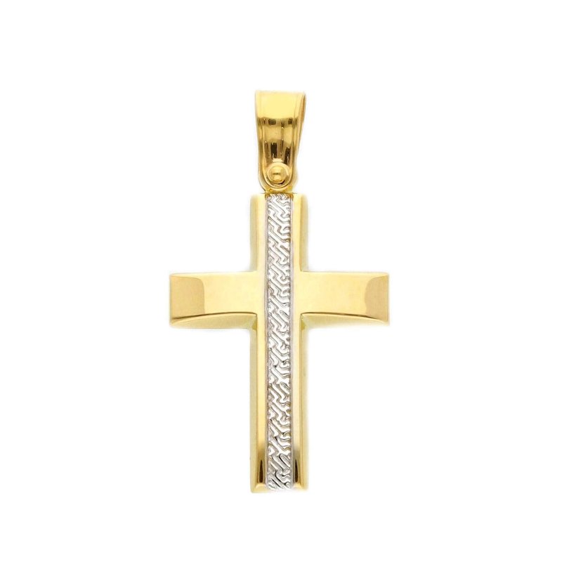 Songa Antonio - Croce Oro Giallo E Bianco - 18 Carati