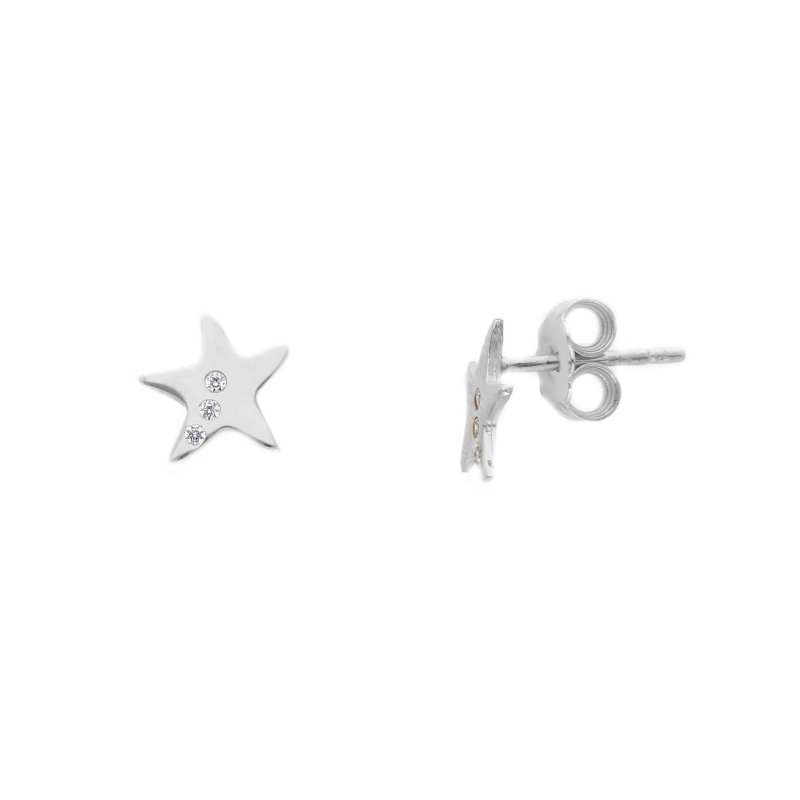 Songa Antonio - Orecchini Lobo - Oro Bianco - Zirconia Cubica