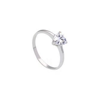 Songa Antonio - Anello Solitario - Oro Bianco - Zirconia Cubica