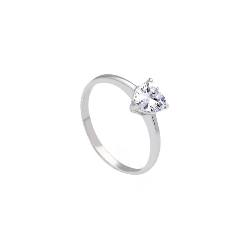 Songa Antonio - Anello Solitario - Oro Bianco - Zirconia Cubica