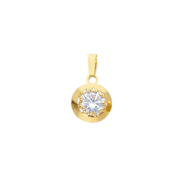 Songa Antonio - Ciondolo Oro Giallo 18 Ct - Zirconia Cubica