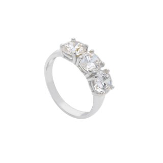 Songa Antonio - Anello Trilogy - Oro Bianco - Zirconia Cubica