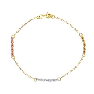 Songa Antonio - Bracciale Maglia - Oro Tre Colori - 18 Ct