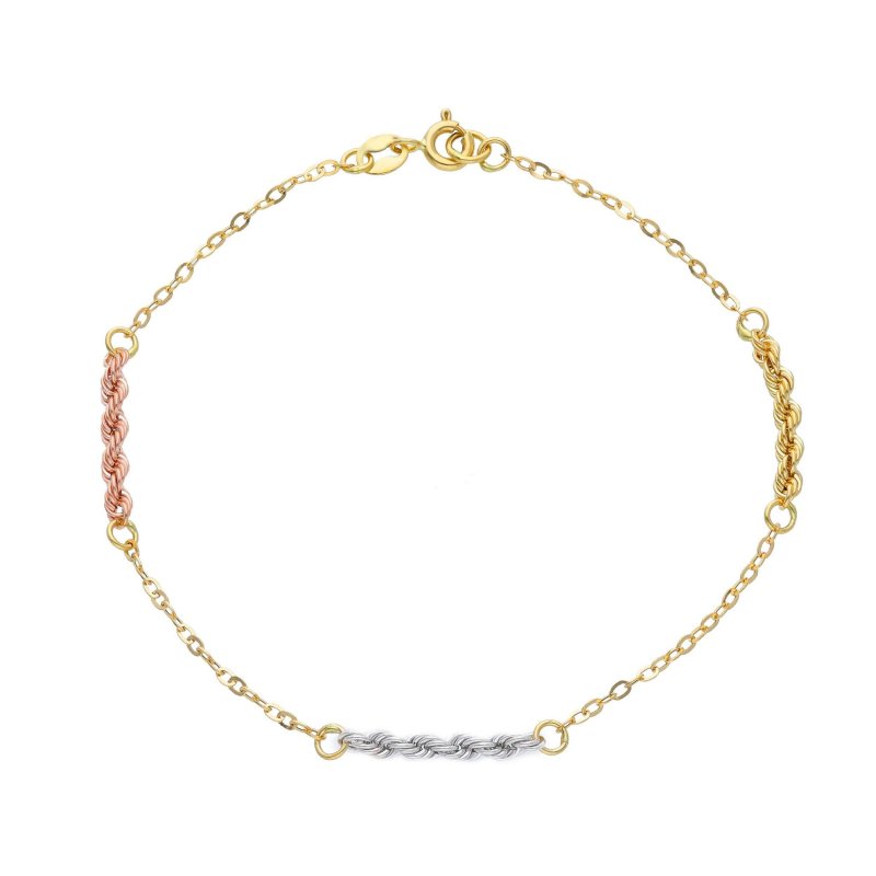 Songa Antonio - Bracciale Maglia - Oro Tre Colori - 18 Ct