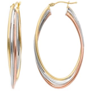 Songa Antonio - Orecchini Cerchio - Oro Tre Colori - 18 Ct