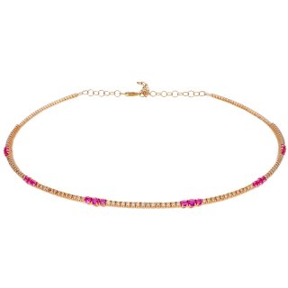 Songa Antonio - Girocollo Rigido - Oro Rosa 18 Ct - Zaffiro Rosa
