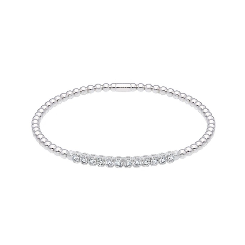 Songa Antonio - Bracciale Elastico - Oro Bianco - Diamanti G Si