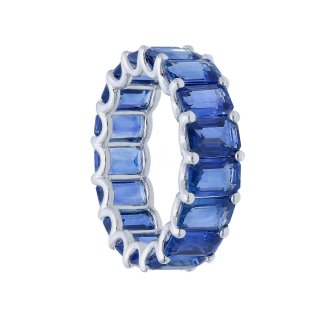 Songa Antonio - Anello Eternity - Oro Bianco - Zaffiro Blu