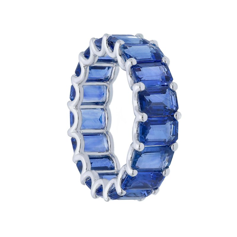 Songa Antonio - Anello Eternity - Oro Bianco - Zaffiro Blu