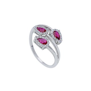 Songa Antonio - Anello Trilogy - Oro Bianco - Zirconia Cubica