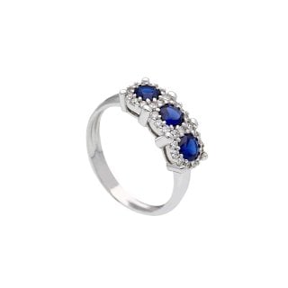 Songa Antonio - Anello Trilogy - Oro Bianco - Zirconi