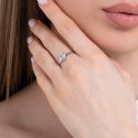 Luca Barra - Anello Donna Acciaio - Cuore Cristallo Bianco