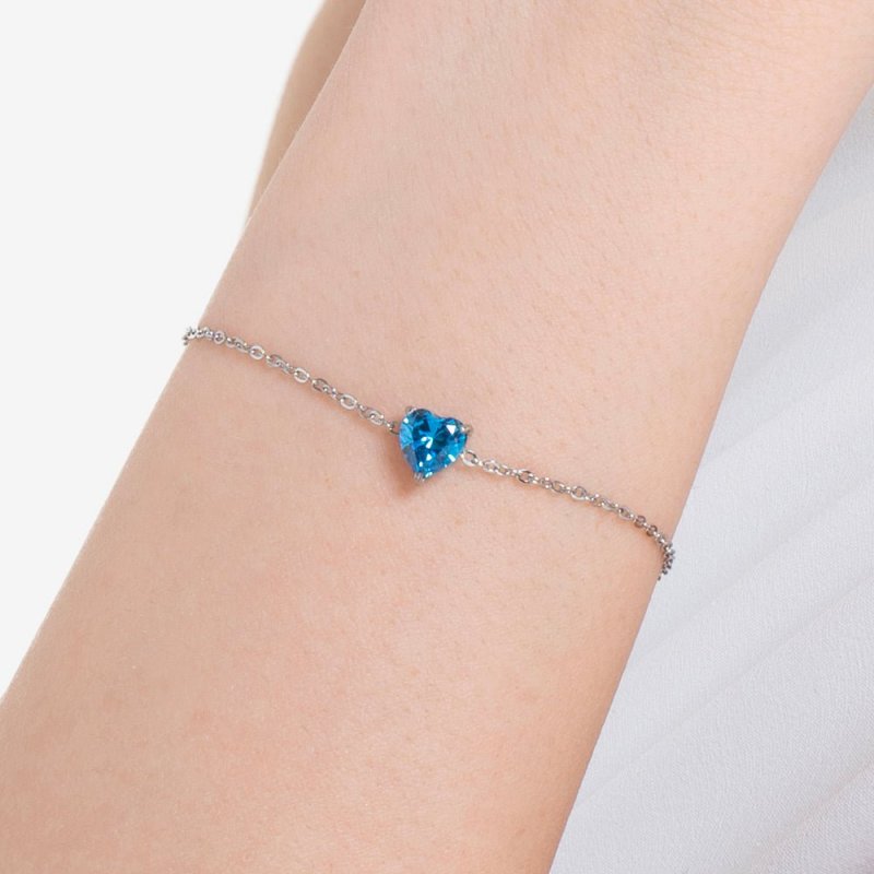 Luca Barra - Bracciale Donna - Acciaio - Cuore Cristallo Blu