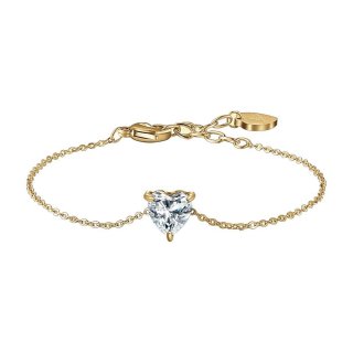 Luca Barra - Bracciale Donna - Acciaio Ip Gold - Cuore Cristallo Bianco