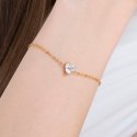 Luca Barra - Bracciale Donna - Acciaio Ip Gold - Cuore Cristallo Bianco