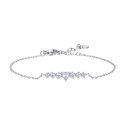 Luca Barra - Bracciale Donna - Acciaio - Cuore E Cristalli Bianchi