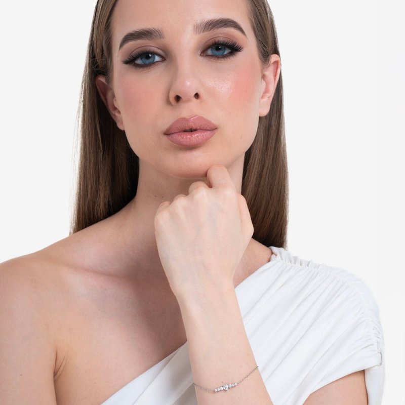 Luca Barra - Bracciale Donna - Acciaio - Cuore E Cristalli Bianchi