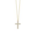 Luca Barra - Collana Donna Croce - Acciaio Ip Gold - Zirconi Bianchi