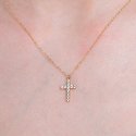 Luca Barra - Collana Donna Croce - Acciaio Ip Gold - Zirconi Bianchi