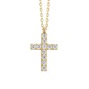 Luca Barra - Collana Donna Croce - Acciaio Ip Gold - Zirconi Bianchi