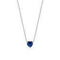 Luca Barra - Collana Donna Acciaio - Cuore Cristallo Blu
