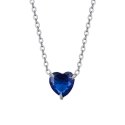 Luca Barra - Collana Donna Acciaio - Cuore Cristallo Blu