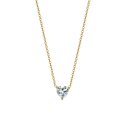 Luca Barra - Collana Donna Acciaio Ip Gold - Cuore Cristallo Bianco