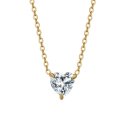 Luca Barra - Collana Donna Acciaio Ip Gold - Cuore Cristallo Bianco