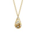 Luca Barra - Collana Donna Goccia - Acciaio Ip Gold - Cristalli Bianchi