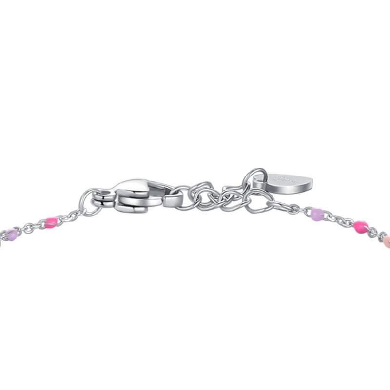 Luca Barra - Bracciale Cavallo A Dondolo - Acciaio - Smalto Rosa