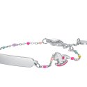 Luca Barra - Bracciale Cavallo A Dondolo - Acciaio - Smalto Rosa