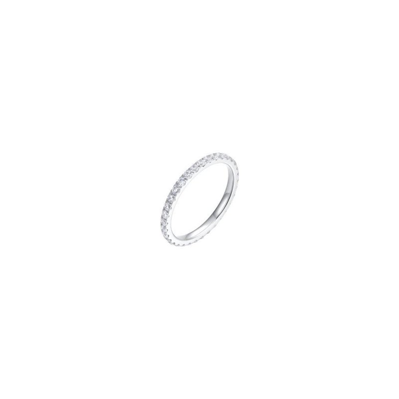 Luca Barra - Anello Donna Acciaio - Cristalli Bianchi - Elegante