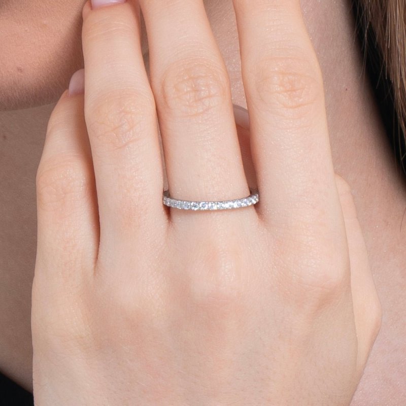 Luca Barra - Anello Donna Acciaio - Cristalli Bianchi - Elegante