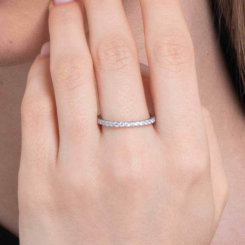 Luca Barra - Anello Donna Acciaio - Cristalli Bianchi - Elegante