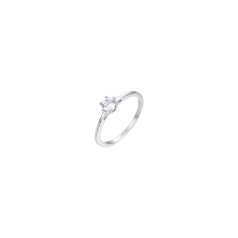 Luca Barra - Anello Donna Acciaio - Cristallo Bianco - Misura 12
