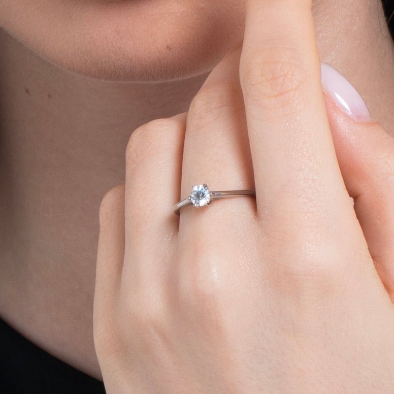 Luca Barra - Anello Donna Acciaio - Cristallo Bianco - Elegante