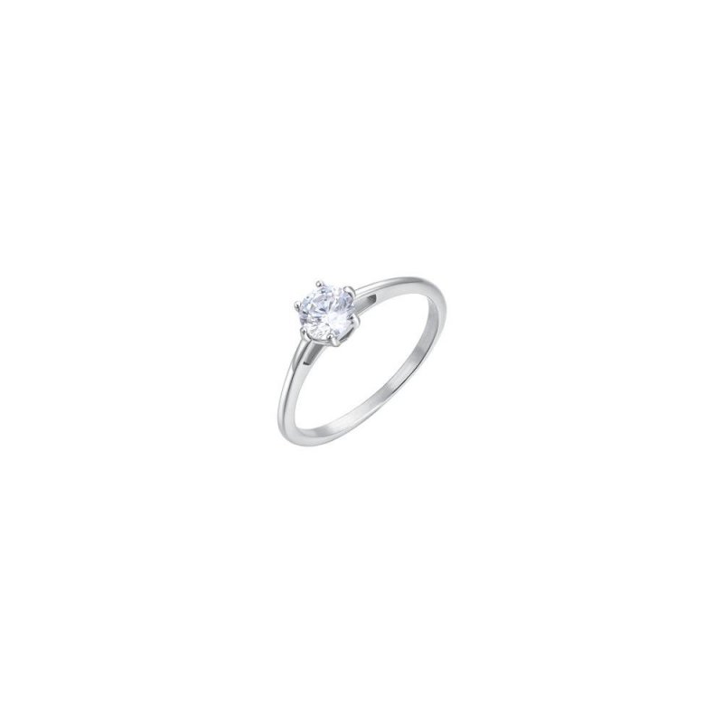 Luca Barra - Anello Donna Acciaio - Cristallo Bianco - Design Elegante