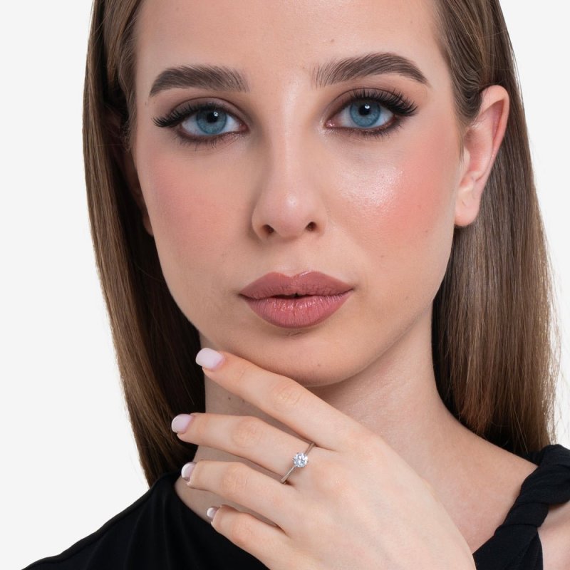 Luca Barra - Anello Donna Acciaio - Cristallo Bianco - 5.25Mm