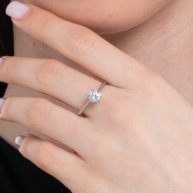 Luca Barra - Anello Donna Acciaio - Cristallo Bianco - Elegante