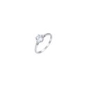 Luca Barra - Anello Donna Acciaio - Cristallo Bianco - Design Elegante