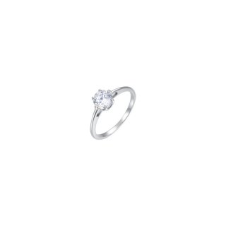 Luca Barra - Anello Donna Acciaio - Cristallo Bianco - Design Elegante