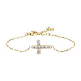 Luca Barra - Bracciale Donna - Acciaio Ip Gold - Croce E Zirconi