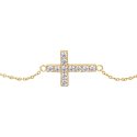 Luca Barra - Bracciale Donna - Acciaio Ip Gold - Croce E Zirconi