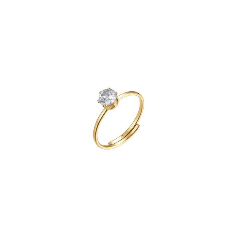 Luca Barra - Anello Donna Acciaio Ip Gold - Zircone Bianco